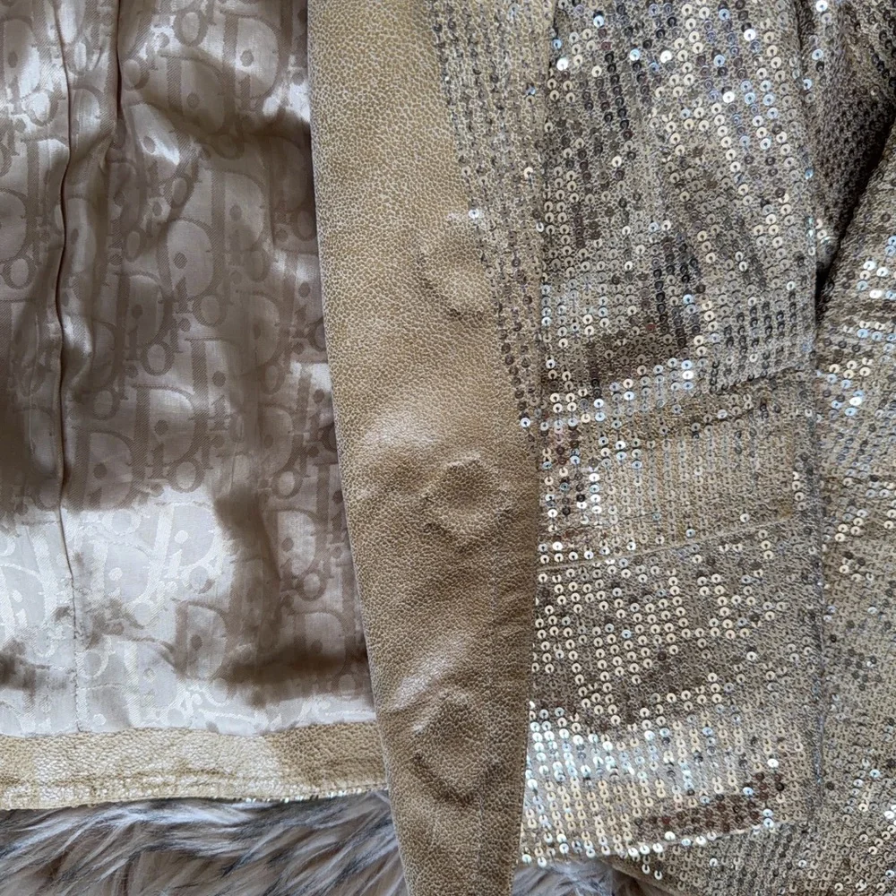 Christian Dior Women's Gold Sequin Blazer